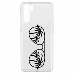 Чехол для Oppo A91/Reno3 Sunglasses And Palm Trees - PrintSalon