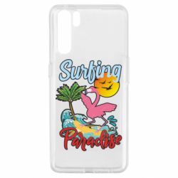 Чехол для Oppo A91/Reno3 Surfing Paradise Flamingo - PrintSalon