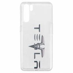 Чехол для Oppo A91/Reno3 Tesla Car logo - PrintSalon