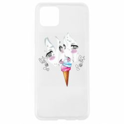 Чехол для Oppo A92s Ahegao girl eating ice cream - PrintSalon