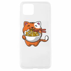 Чехол для Oppo A92s Cat and Ramen - PrintSalon
