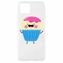 Чехол для Oppo A92s Funny cupcake with smile - PrintSalon