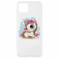 Чехол для Oppo A92s Unicorn with flowers - PrintSalon