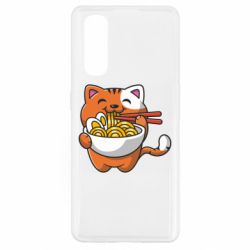 Чехол для Oppo Find X2 Cat and Ramen - PrintSalon