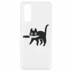 Чехол для Oppo Find X2 Cat with a knife - PrintSalon