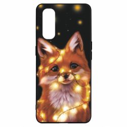 Чохол для Oppo Find X2Fox And Christmas Lights - PrintSalon