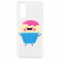 Чехол для Oppo Find X2 Funny cupcake with smile - PrintSalon