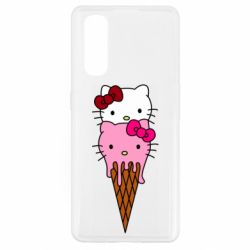 Чехол для Oppo Find X2 Kitty ice cream - PrintSalon