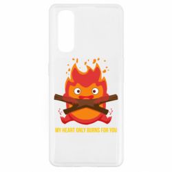 Чехол для Oppo Find X2 MY HEART ONLY  BURNS FOR YOU - PrintSalon