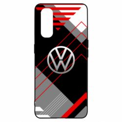 Чехол для Oppo Find X2 Volkswagen logo and abstraction-PrintSalon Чехол для Oppo Find X2 Volkswagen logo and abstraction