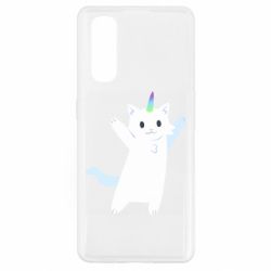 Чехол для Oppo Find X2 White cheerful cat - PrintSalon