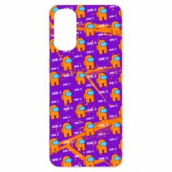 Чехол для Oppo Reno 4 Among Us and grunge background - PrintSalon