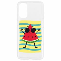 Чехол для Oppo Reno 4 Арбуз на пляже - PrintSalon