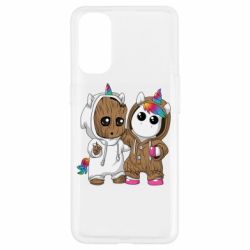 Чехол для Oppo Reno 4 Baby Groot And Unicorn - PrintSalon