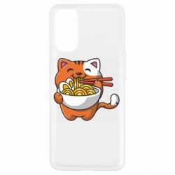 Чехол для Oppo Reno 4 Cat and Ramen - PrintSalon