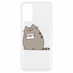 Чехол для Oppo Reno 4 Cat with a letter - PrintSalon