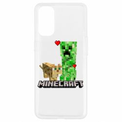 Чехол для Oppo Reno 4 Creeper and Cat - PrintSalon