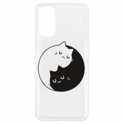 Чехол для Oppo Reno 4 Cute yin yang cats - PrintSalon