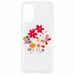 Чехол для Oppo Reno 4 Flowers and Butterflies - PrintSalon