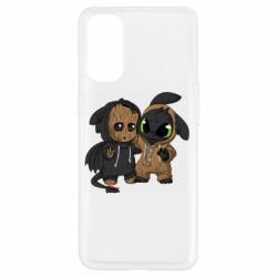 Чехол для Oppo Reno 4 Groot And Toothless - PrintSalon