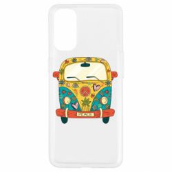 Чехол для Oppo Reno 4 Hippie bus - PrintSalon