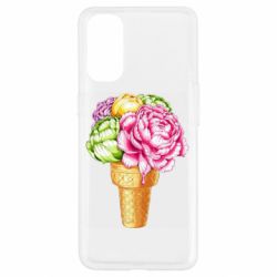 Чехол для Oppo Reno 4 Ice cream flowers - PrintSalon
