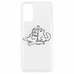 Чехол для Oppo Reno 4 Кот Саймона Любовь - PrintSalon