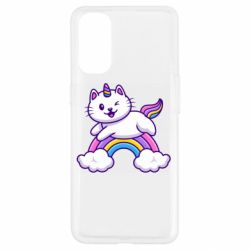 Чехол для Oppo Reno 4 Котик-единорог - PrintSalon