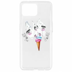Чехол для Oppo Reno 4 Lite Ahegao girl eating ice cream - PrintSalon