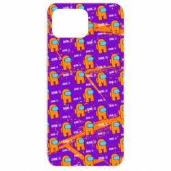 Чехол для Oppo Reno 4 Lite Among Us and grunge background-PrintSalon Чехол для Oppo Reno 4 Lite Among Us and grunge background