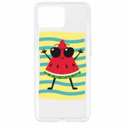 Чехол для Oppo Reno 4 Lite Арбуз на пляже - PrintSalon