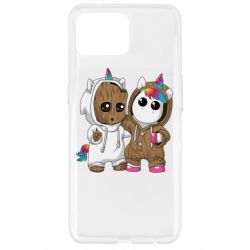 Чехол для Oppo Reno 4 Lite Baby Groot And Unicorn - PrintSalon