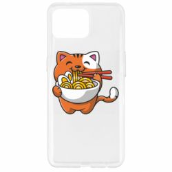 Чехол для Oppo Reno 4 Lite Cat and Ramen - PrintSalon
