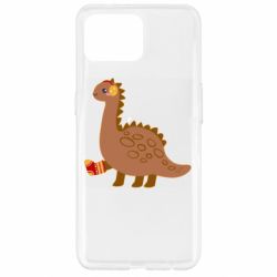 Чехол для Oppo Reno 4 Lite Dinosaur in sock - PrintSalon