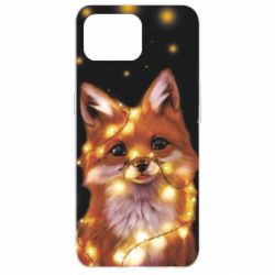 Чохол для Oppo Reno 4 Lite Fox And Christmas Lights - PrintSalon