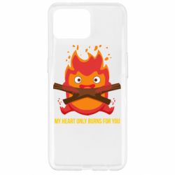 Чехол для Oppo Reno 4 Lite MY HEART ONLY  BURNS FOR YOU - PrintSalon