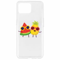 Чехол для Oppo Reno 4 Lite Pineapple with watermelon - PrintSalon
