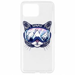 Чехол для Oppo Reno 4 Lite Snowboard Cat - PrintSalon