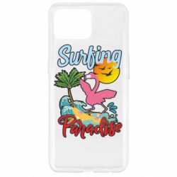 Чехол для Oppo Reno 4 Lite Surfing Paradise Flamingo - PrintSalon