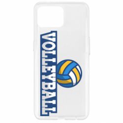 Чехол для Oppo Reno 4 Lite Volleyball text and ball - PrintSalon