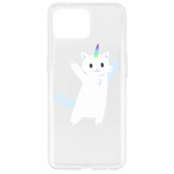 Чехол для Oppo Reno 4 Lite White cheerful cat - PrintSalon