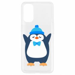 Чехол для Oppo Reno 4 Penguin in a hat - PrintSalon
