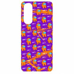 Чехол для Oppo Reno 4 Pro Among Us and grunge background - PrintSalon