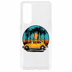 Чехол для Oppo Reno 4 Pro Car and sunset - PrintSalon