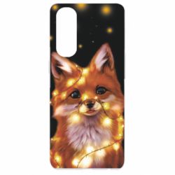 Чохол для Oppo Reno 4 Pro Fox And Christmas Lights - PrintSalon