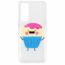 Чехол для Oppo Reno 4 Pro Funny cupcake with smile - PrintSalon