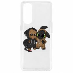 Чехол для Oppo Reno 4 Pro Groot And Toothless - PrintSalon