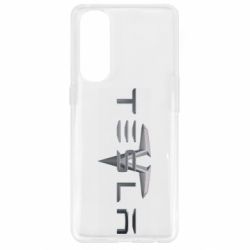 Чехол для Oppo Reno 4 Pro Tesla Car logo - PrintSalon