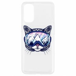 Чехол для Oppo Reno 4 Snowboard Cat - PrintSalon