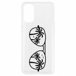 Чехол для Oppo Reno 4 Sunglasses And Palm Trees - PrintSalon